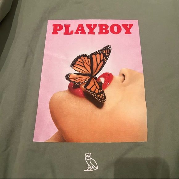 PLAYBOY Butterfly Kiss Sea Green Cotton Sweatshirt L - Picture 3 of 5